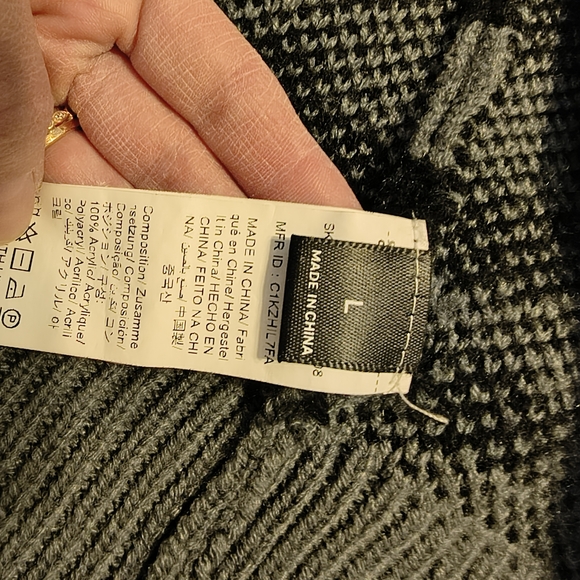 SHEIN Black & Gray Animal Print Open Front Cardigan - Picture 7 of 10